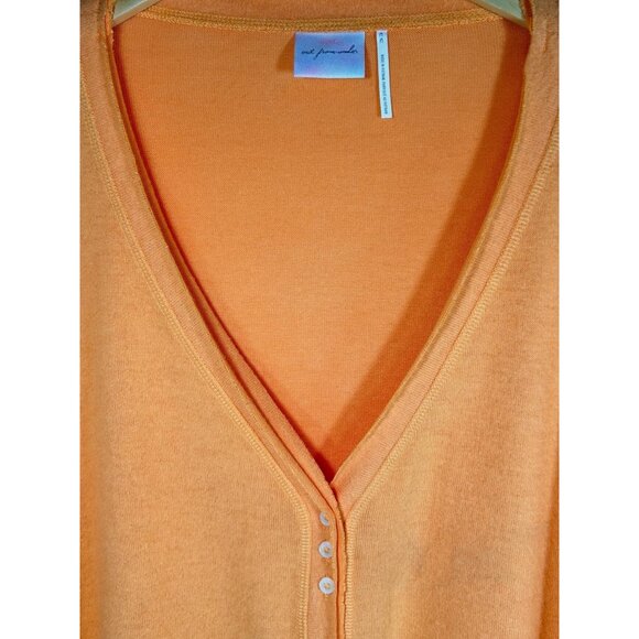 Out From Under Crop Cardigan Sz M Orange Plush Soft Cropped Button Up Cardigan - Picture 4 of 8